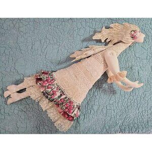 Plush Hanging Angel Hair Cloth Doll Finished from Julie McCullough Pattern 23"
